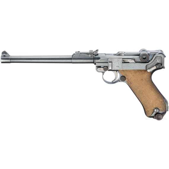An Artillery Luger by DWM, 1917, with shoulder stock and holser