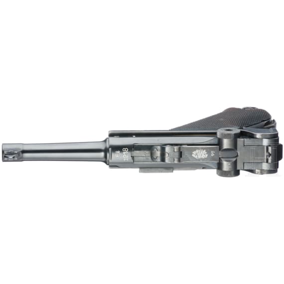 A Luger pistol by DWM, 1918, "Lazy S Death's Head"