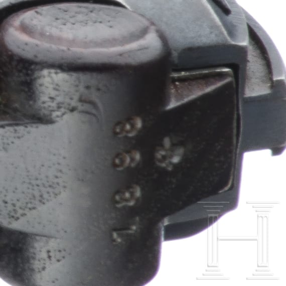 A Luger pistol by DWM, 1918, "Lazy S Death's Head"