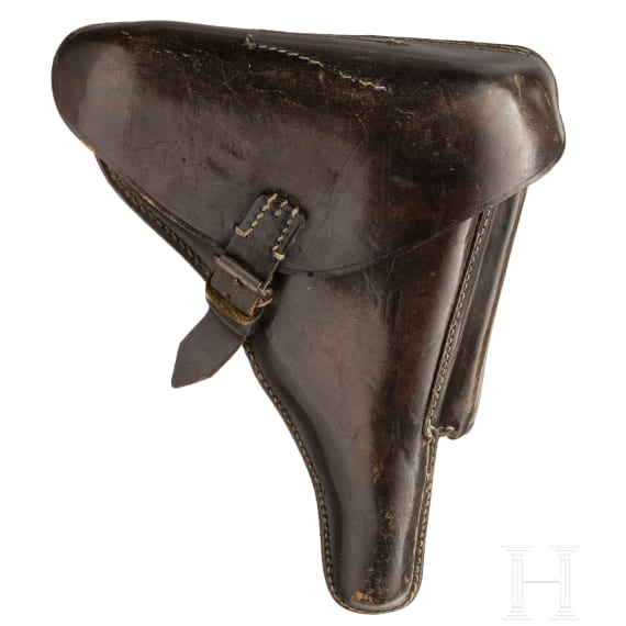 A Luger pistol by DWM, 1918, "Lazy S Death's Head", with holster