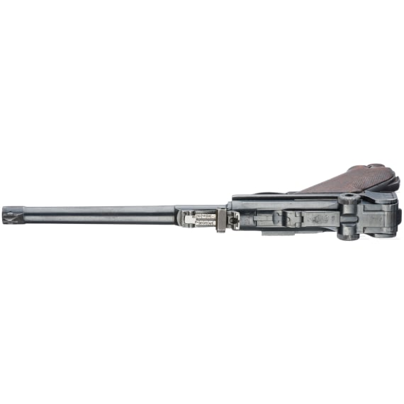 An Artillery Luger by DWM, 1918, with shoulder stock and holster