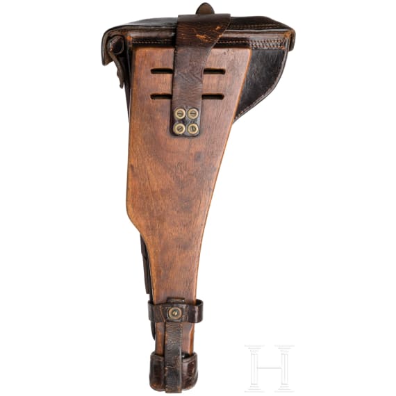 An Artillery Luger by DWM, 1918, with shoulder stock and holster