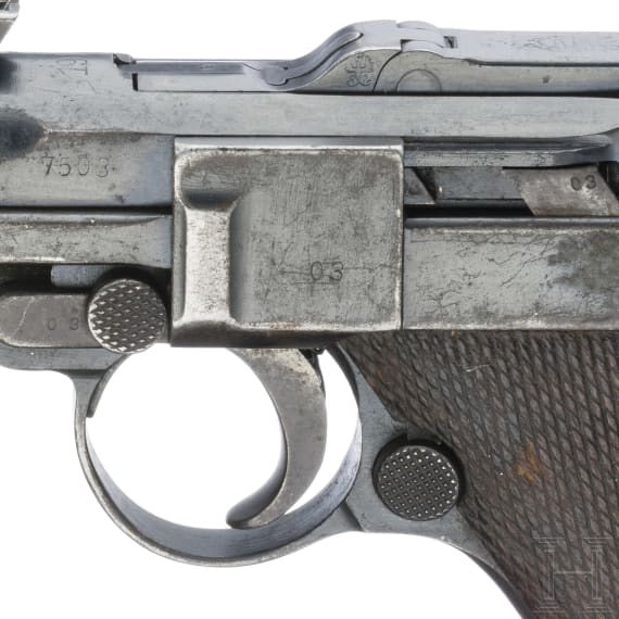 An Artillery Luger by DWM, 1918, with shoulder stock and holster