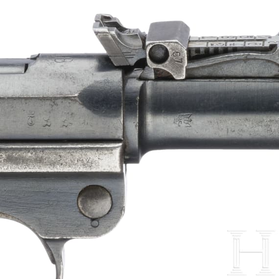 An Artillery Luger by DWM, 1918, with shoulder stock and holster