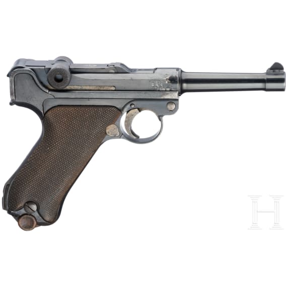Pistole 08, DWM, 1917, Weimar / Wehrmacht, Marine, mit Koffertasche