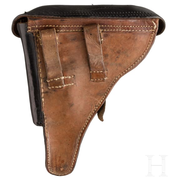Pistole 08, 1920 dated Alphabet, Simson Rework, Landj&auml;gerei, mit Koffertasche