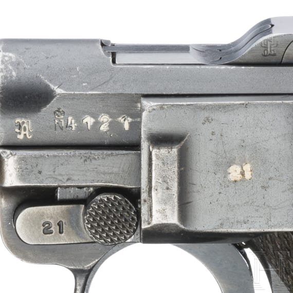 A Luger pistol by DWM, Weimar Alphabet, Navy, with holster