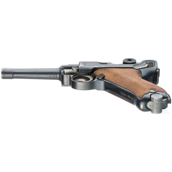 A Luger pistol Mod. 06 by DWM, Weimar Rework, Marine, Berlin police, holster with matching number