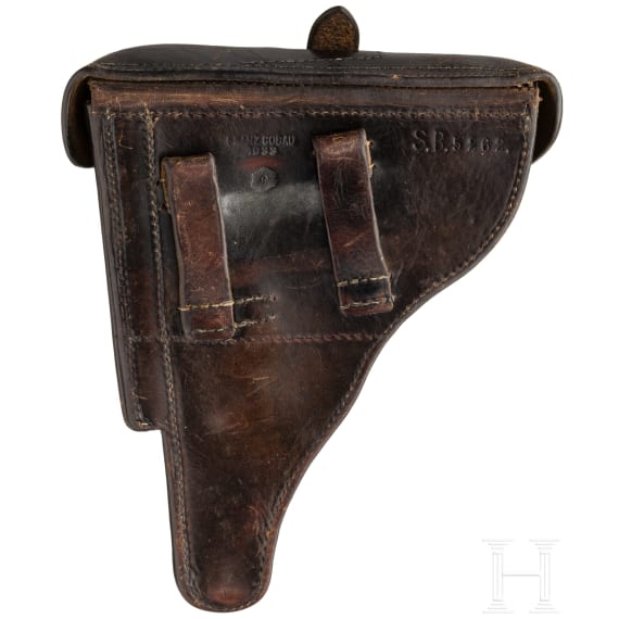 A Luger pistol Mod. 06 by DWM, Weimar Rework, Marine, Berlin police, holster with matching number