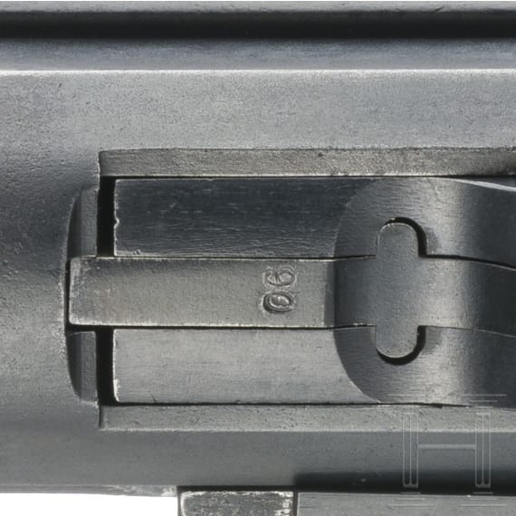 A Luger pistol Mod. 06 by DWM, Weimar Rework, Marine, Berlin police, holster with matching number