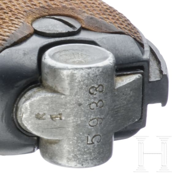A Luger pistol Mod. 06 by DWM, Weimar Rework, Marine, Berlin police, holster with matching number