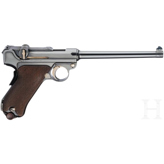A Luger Parabellum Mod. 1900, Chilean 2nd trials model with fixed rear sights, shoulder board and holster