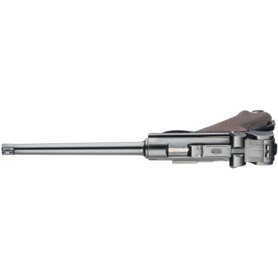A Luger Parabellum Mod. 1900, Chilean 2nd trials model with fixed rear sights, shoulder board and holster