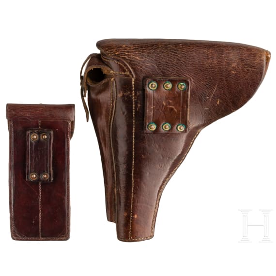 A Luger pistol by DWM, Mod. 1906 / "Mod. 11 Dutch East India Army", 1928 contract, with holster and double magazine pouch