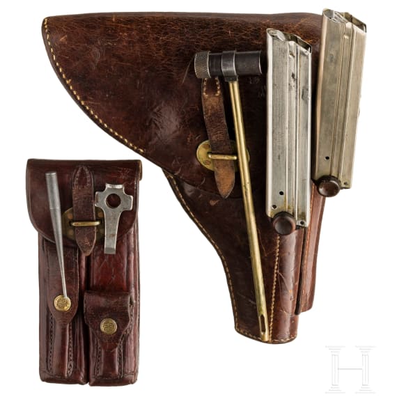 A Luger pistol by DWM, Mod. 1906 / "Mod. 11 Dutch East India Army", 1928 contract, with holster and double magazine pouch