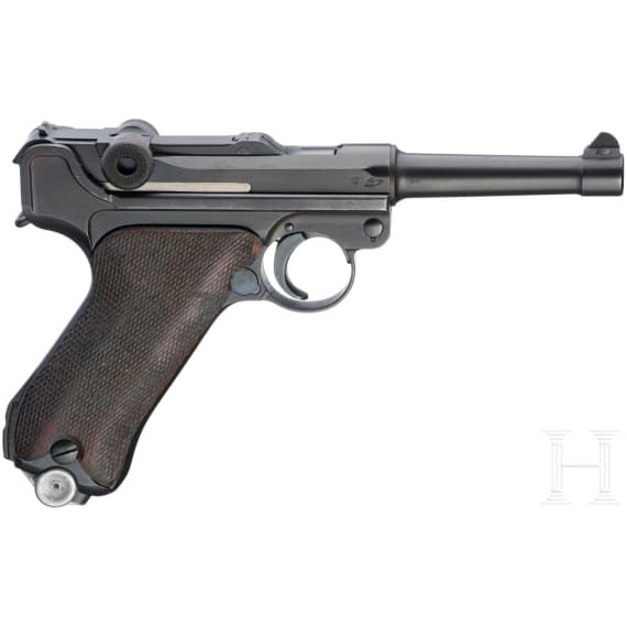 Pistole 08, DWM, Sneak (Riff-Kontrakt), Landj&auml;gerei, mit Koffertasche