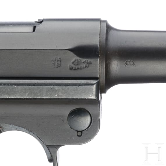 Pistole 08, DWM, Sneak (Riff-Kontrakt), Landj&auml;gerei, mit Koffertasche