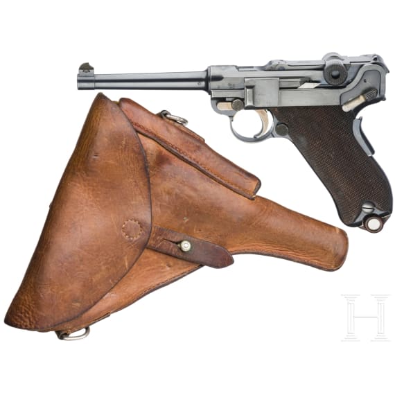 A Luger pistol Mod. 1900/06 by DWM, with holster, Swiss ordnance