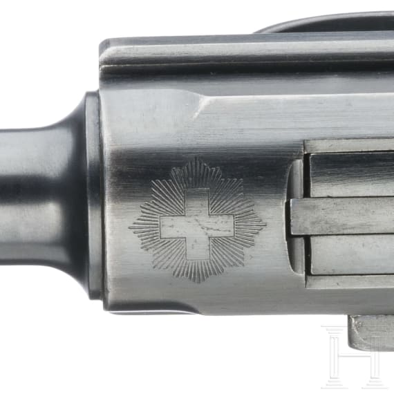 A Luger pistol Mod. 1900/06 by DWM, with holster, Swiss ordnance