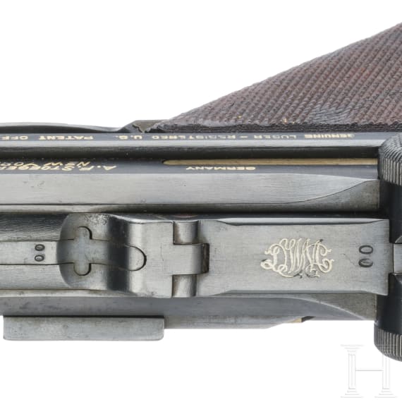 An Artillery Luger by DWM, 1923, Stoeger (3-lines), with holster, USA