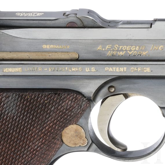 An Artillery Luger by DWM, 1923, Stoeger (3-lines), with holster, USA