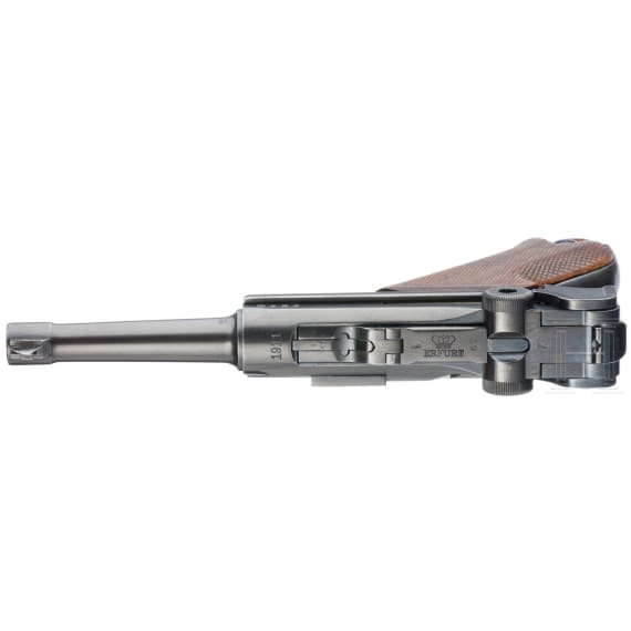 A Luger pistol by Erfurt, 1911, with holster