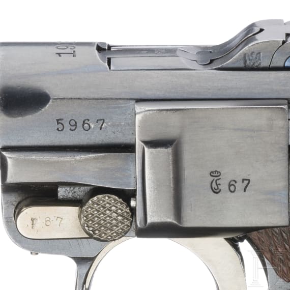 A Luger pistol by Erfurt, 1911, with holster