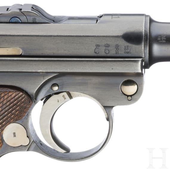 A Luger pistol by Erfurt, 1911, with holster