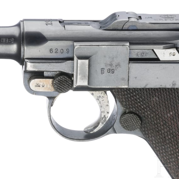 A Luger pistol by Erfurt, 1912, no hold-open