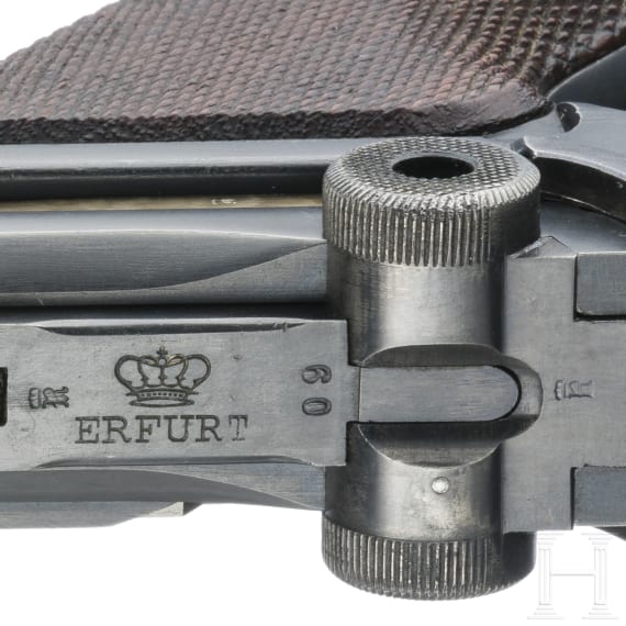 A Luger pistol by Erfurt, 1912, no hold-open