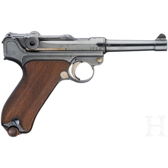 Pistole 08, Erfurt 1912, mit Koffertasche