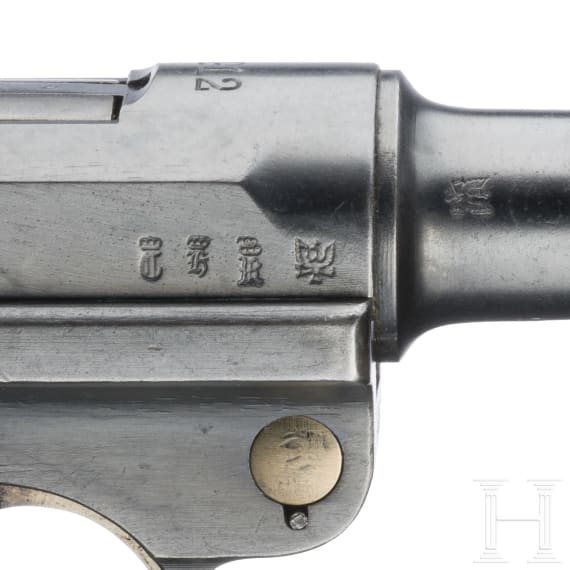 Pistole 08, Erfurt 1912, mit Koffertasche