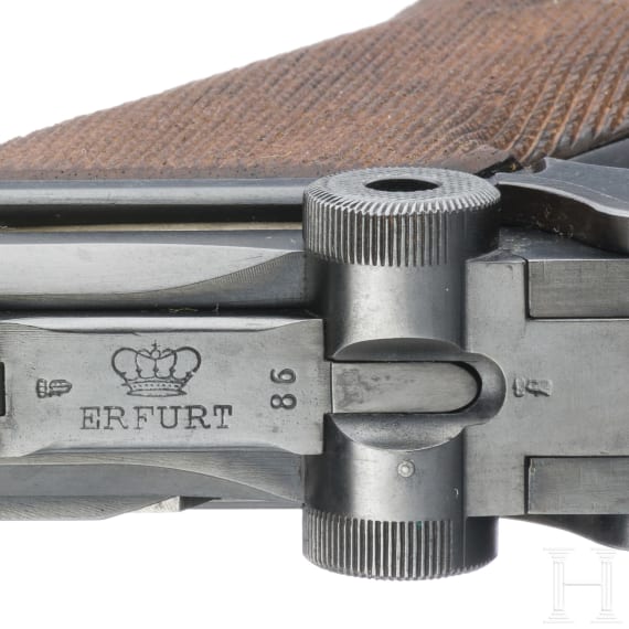 Pistole 08, Erfurt 1912, mit Koffertasche