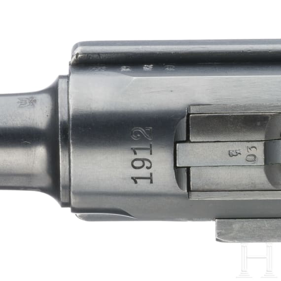 A Luger pistol by Erfurt, 1912, EWB, with holster