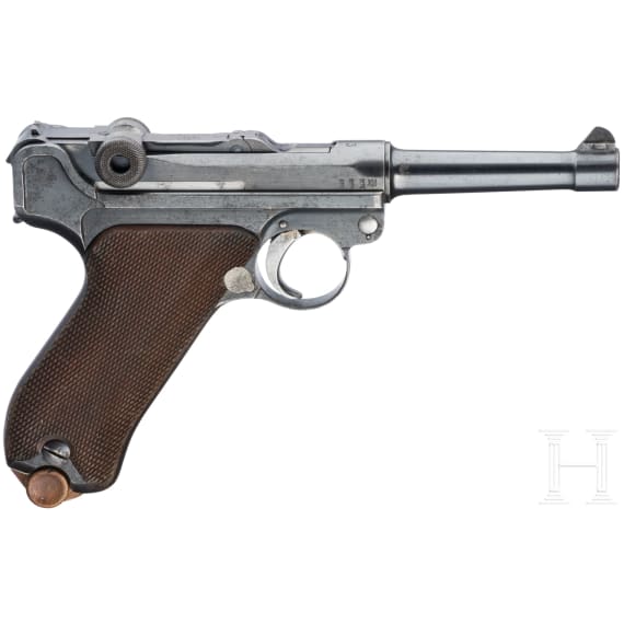 A Luger pistol by Erfurt, 1913, with holster
