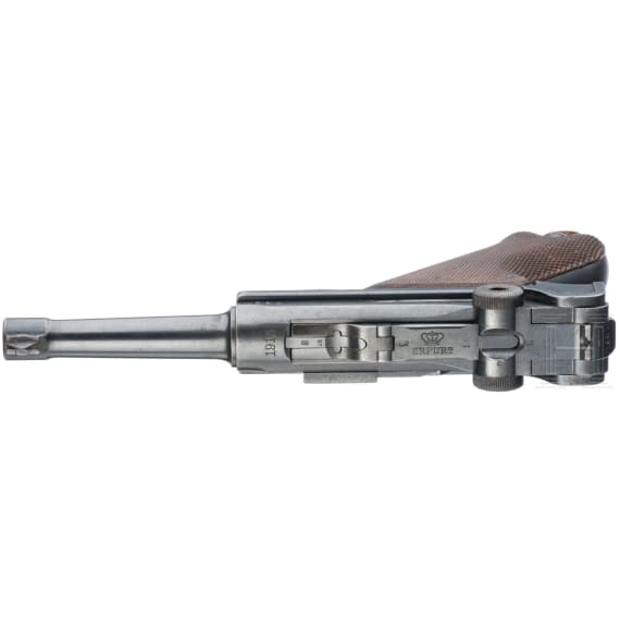 A Luger pistol by Erfurt, 1913, with holster