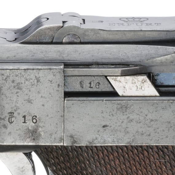 A Luger pistol by Erfurt, 1913, with holster