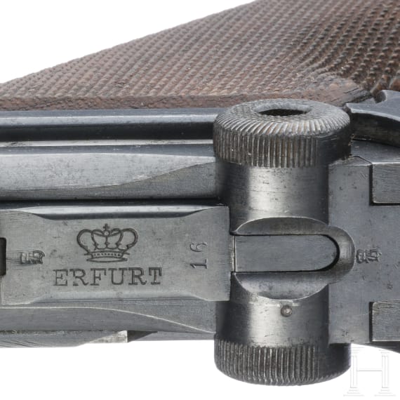 A Luger pistol by Erfurt, 1913, with holster