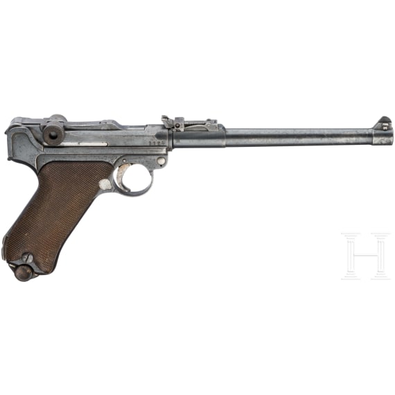 An Artillery Luger by Erfurt, 1914, with holster and shoulder stock