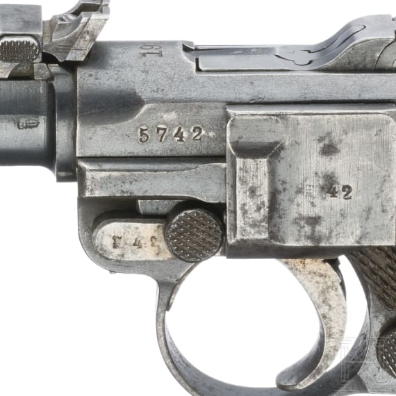 An Artillery Luger by Erfurt, 1914, with holster and shoulder stock