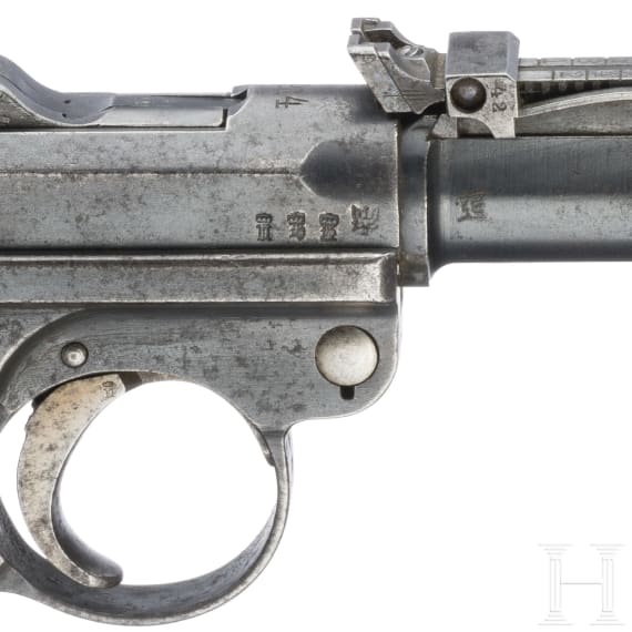 An Artillery Luger by Erfurt, 1914, with holster and shoulder stock