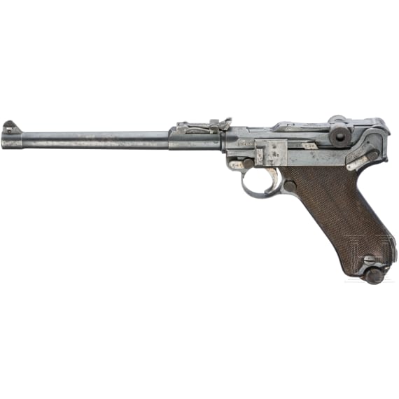 An Artillery Luger by Erfurt, 1914, with holster and shoulder stock