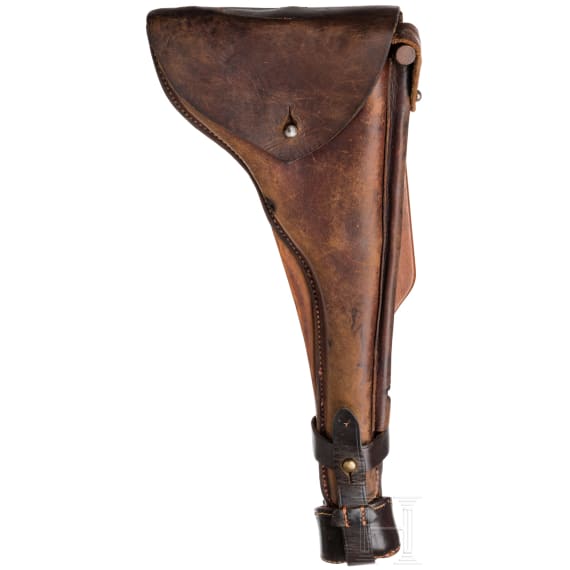Lange Pistole 08, Erfurt 1914, mit Brett und Tasche