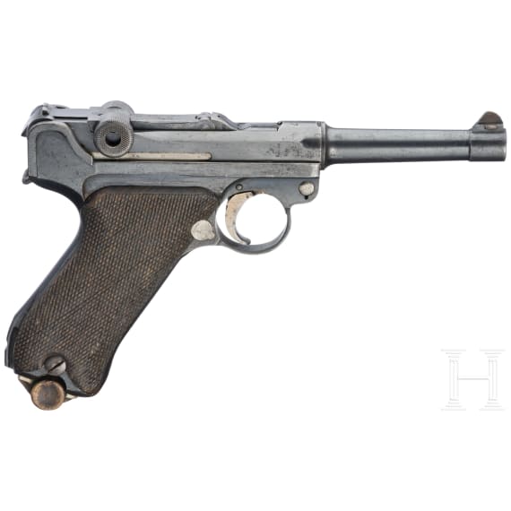 A Luger pistol by Erfurt, 1917, machine-gun brigade