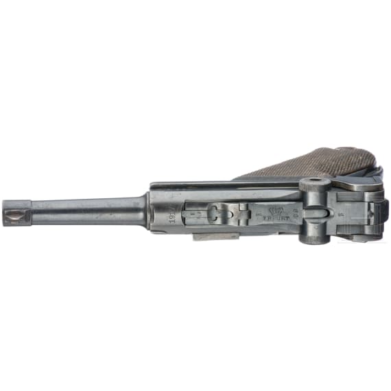 A Luger pistol by Erfurt, 1917, machine-gun brigade