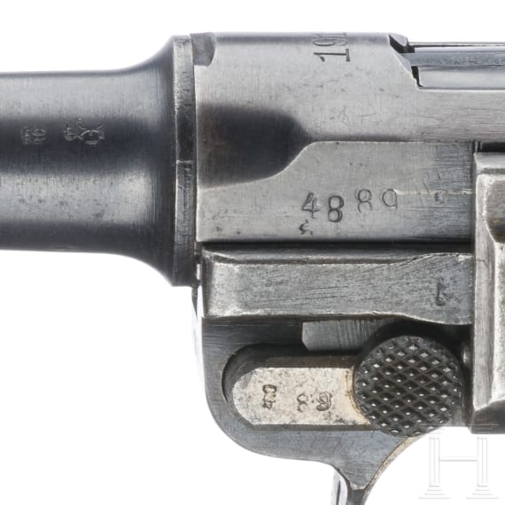 A Luger pistol by Erfurt, 1917, machine-gun brigade