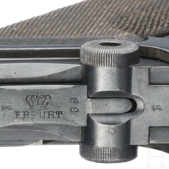 A Luger pistol by Erfurt, 1917, machine-gun brigade