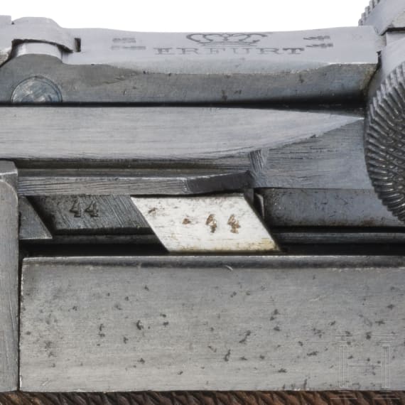 A Luger pistol by Erfurt, 1917, two matching magazines, with holster