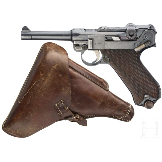 A Luger pistol by Erfurt, 1917, with holster
