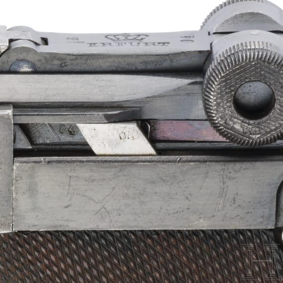 A Luger pistol by Erfurt, 1917, with holster